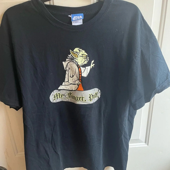 Star Wars men’s Yoda Graphic “my finger,‎ pull” vintage tee shirt size large - Picture 1 of 6